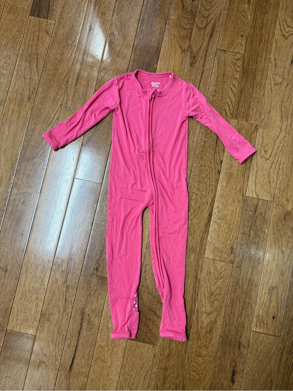 Bubble Baby Pink Zipper One-Piece Pajamas - Kids Size 2T